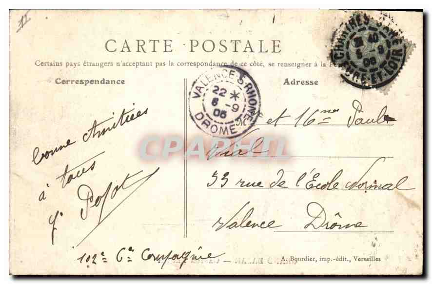 CPA Chartres E et L Le pont Neuf Grand Bazar Gaston Leger  — Rückseite