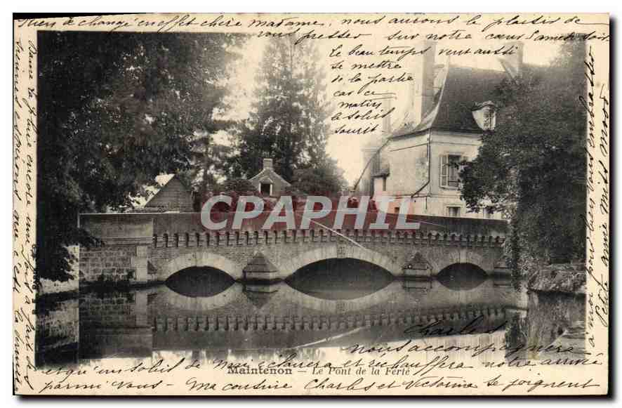 CPA Maintenon Le Pont de la Ferte Enfants Pecheur Peche