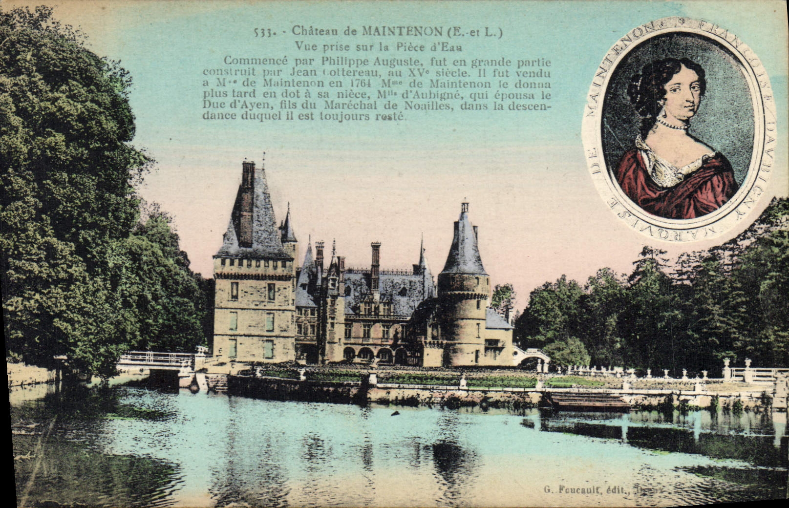 Château de Maintenon (E.-et L.) — Vue prise sur la Pièce d'Eau — G. Foucault, édit. Tours