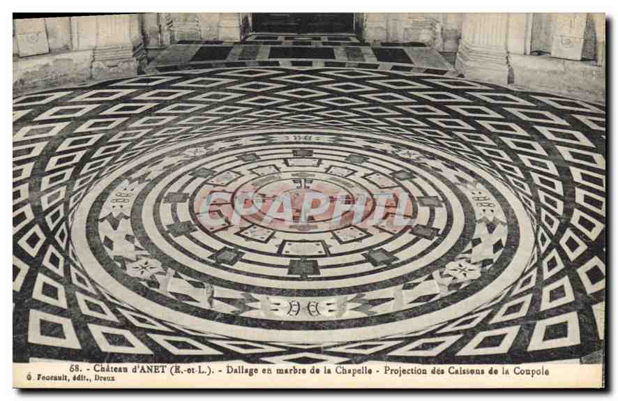 CPA Chateau d'Anet E et L Dallage en marbre de la Chapelle Projection des caissons de la coupole 