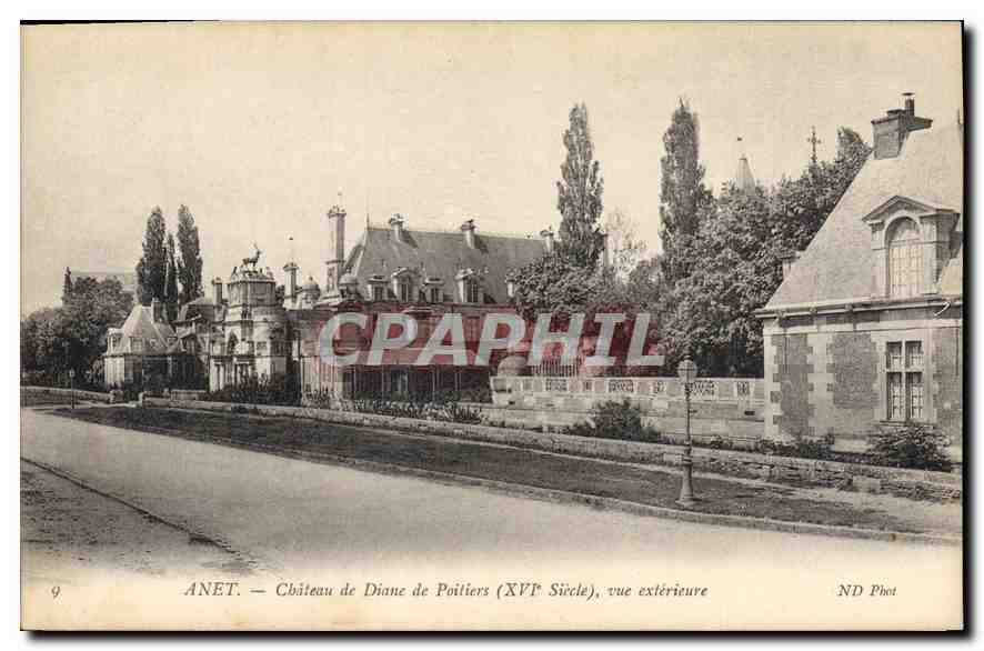 Anet — Château de Diane de Poitiers (XVIe Siècle), vue extérieure — ND Phot, n°9