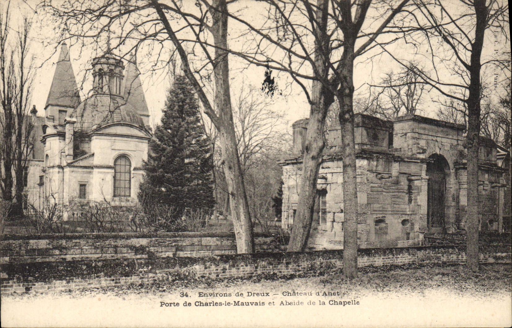 Environ de Dreux — Château d'Ahet, Porte de Charles-le-Mauvais et Abside de la Chapelle