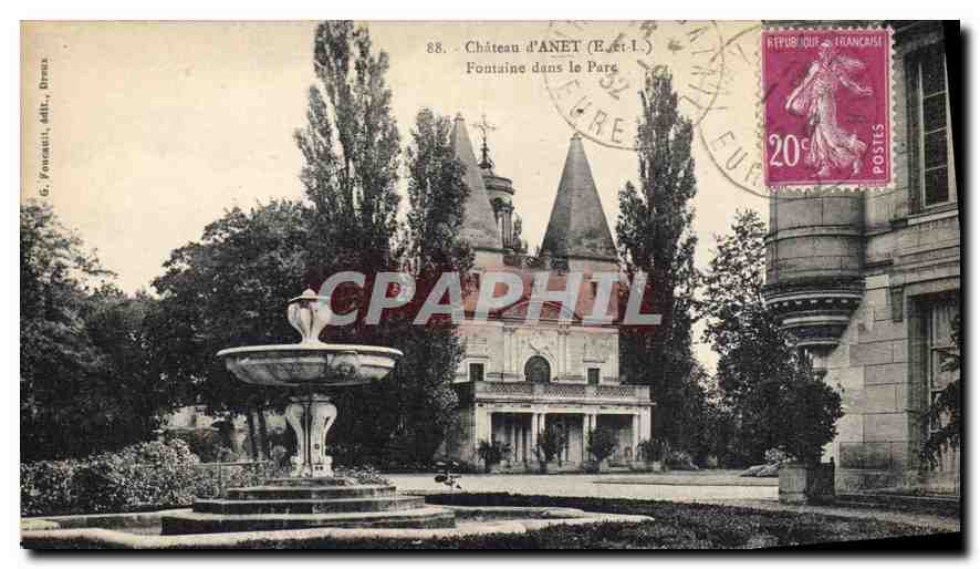 Château d'Anet (Eure-et-Loir) — Fontaine dans le parc — G. Fournais, édit., Dreux