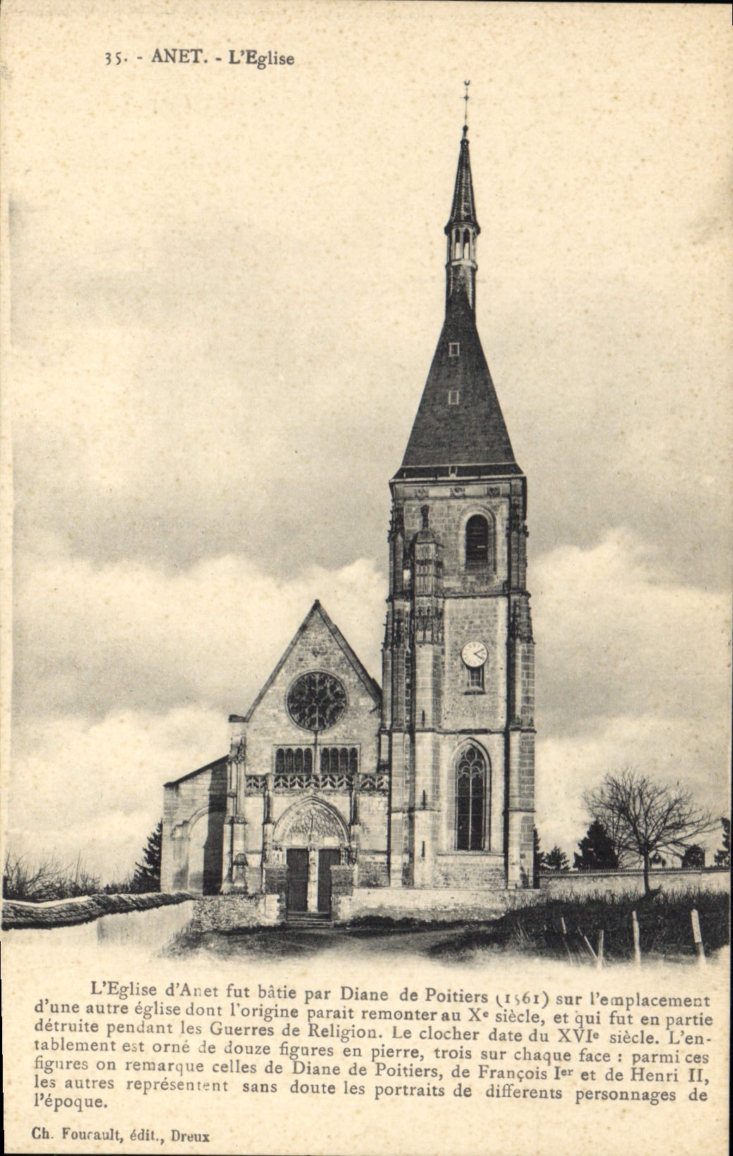Anet - L'Église — éditeur Ch. Fourault, Dreux, n°35