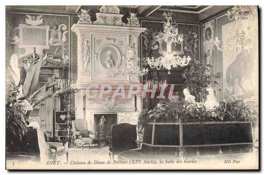 Anet — Schloss Diane de Poitiers (16. Jahrhundert), der Wachraum — ND Pbet