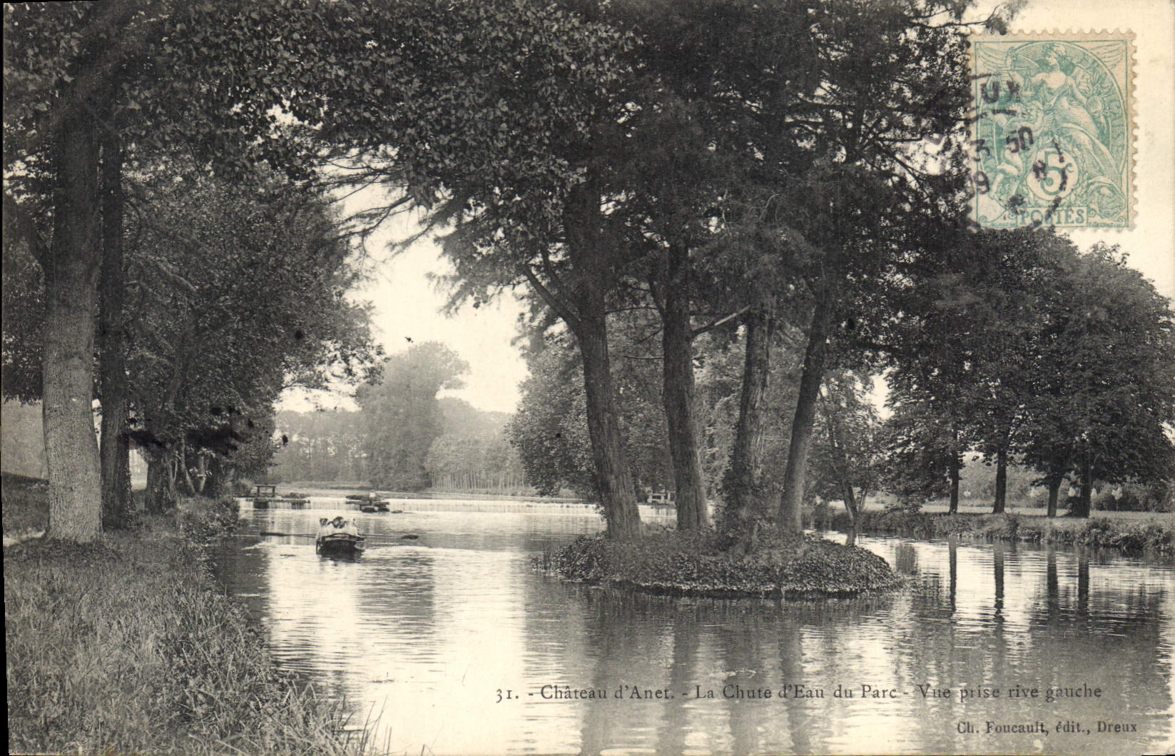 Schloss Anet — Die Wasserfall des Parks — Ansicht von der linken Seite — Ch. Foucault, Verlag, Dreux
