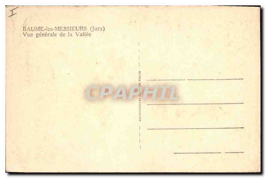 Baume-les-Messieurs — Vue générale de la Vallée — Nélographie de Macon — Reverso