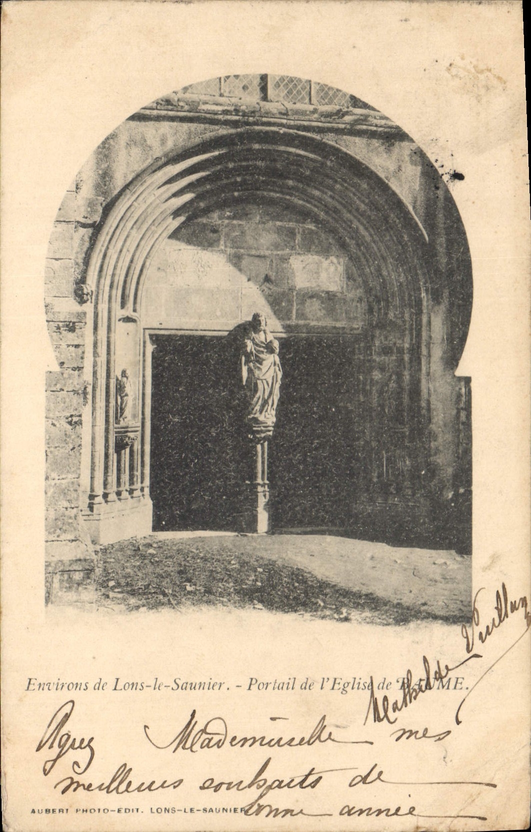 CPA Environs de Lons le Saunier Portail de l'Eglise de Baume