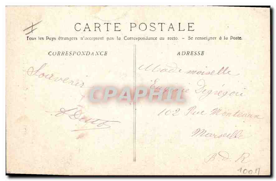 CPA Gemenos Cascade de Flore  — Rückseite