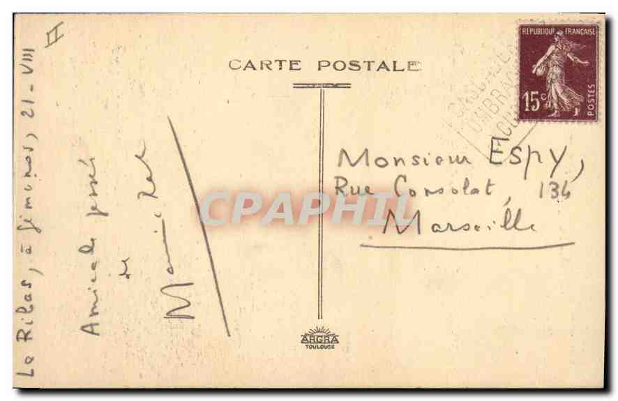 CPA Gemenos B du R La Vallee de St Pons Le Pic de Bertagne  — Verso