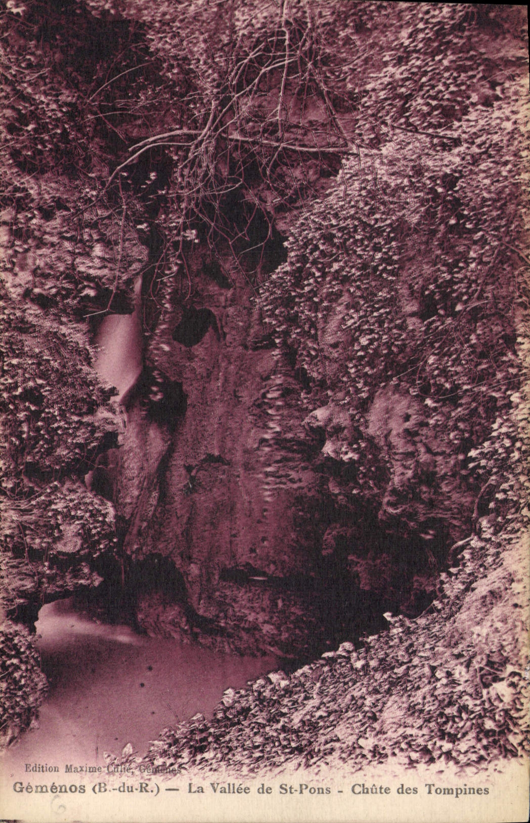 CPA Gemenos B du R La Vallee de St Pons Chute des Tompines 
