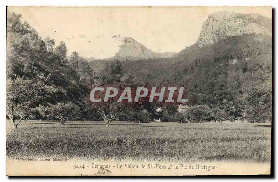 CPA Gemenos Le Vallon de St Pons et le Pic de Bretagne 
