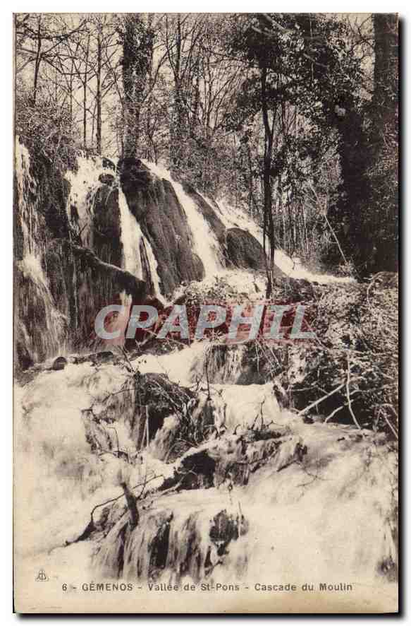 CPA Gemenos Vallee de St Pons Cascade du Moulin 