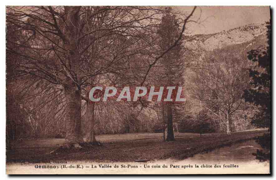 CPA Gemenos B du R La Vallee de St Pons Un coin du parc apres la chute des feuilles 