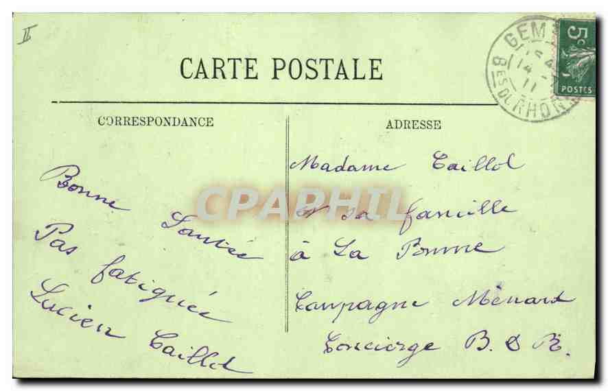 CPA Gemenos Cascade de Flore  — Verso