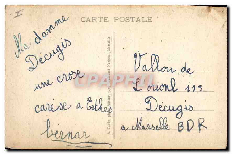 CPA Gemenos Vallee de St Pons Cascade de Blanche de Simianes  — Verso