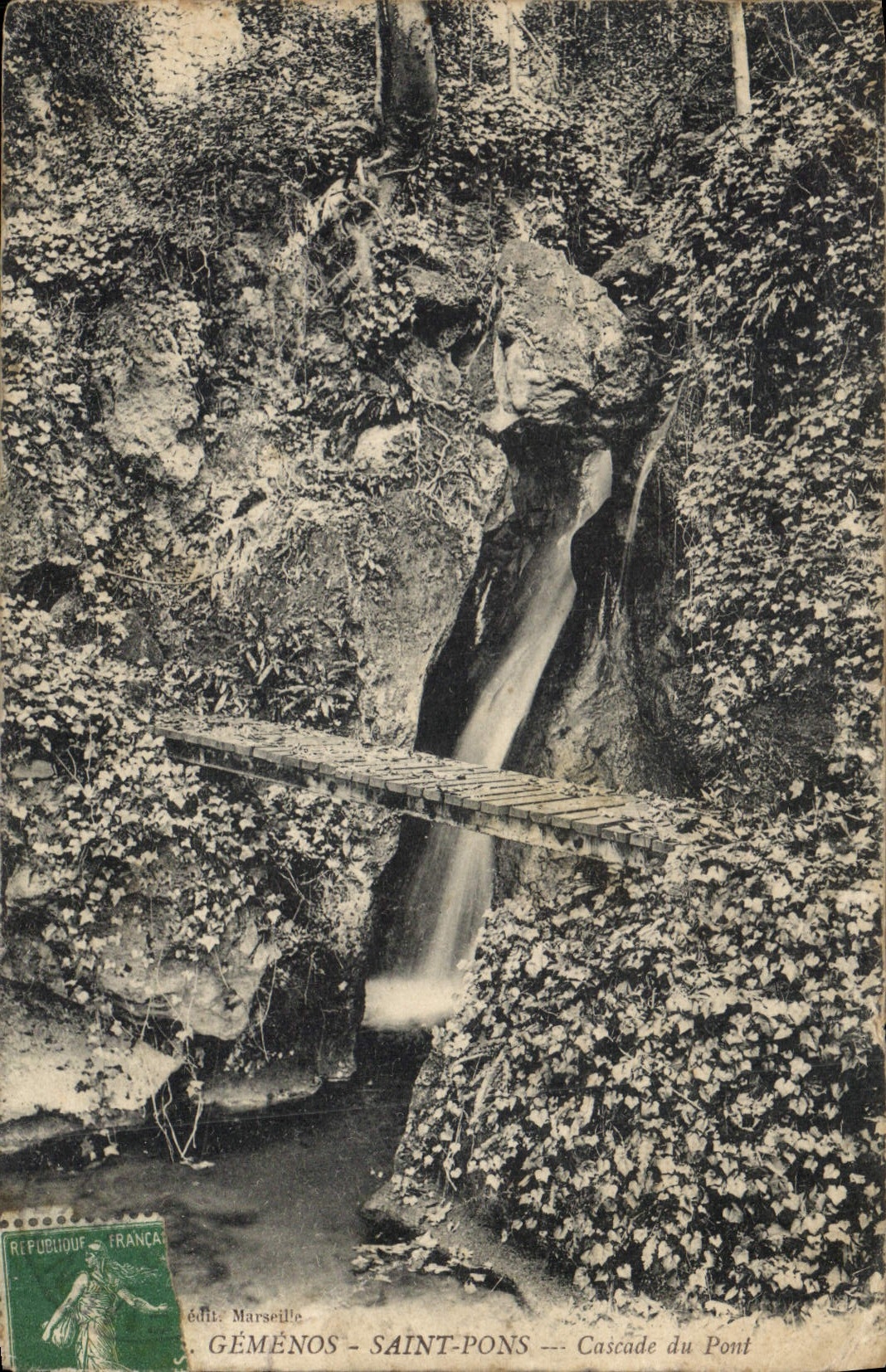 CPA Gemenos Saint Pons Cascade du Pont 