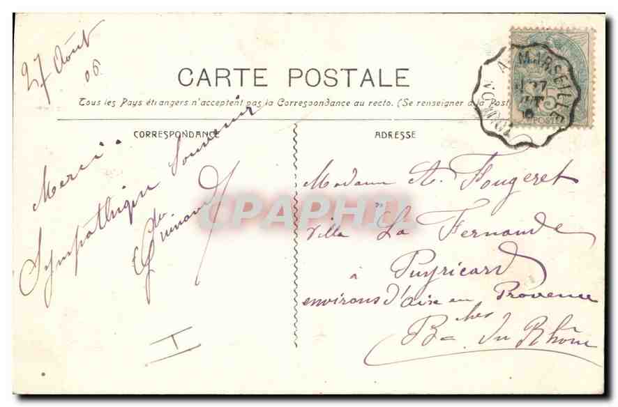 CPA Gemenos Les Tompines a St Pons  — Verso