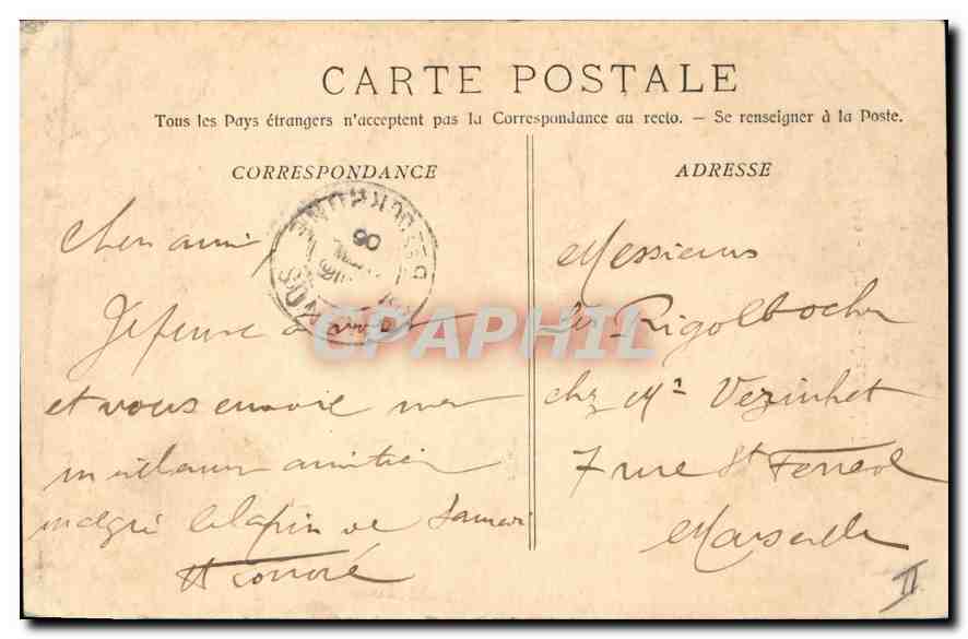 CPA Gemenos Cascade de Flore  — Verso