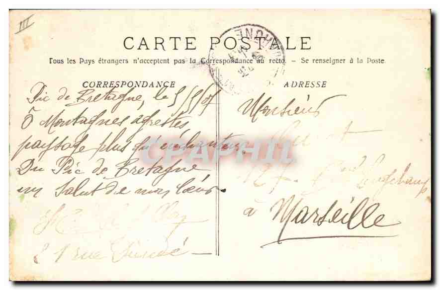 CPA Gemenos Le Vallon de St Pons et le Pic de Bretagne  — Verso