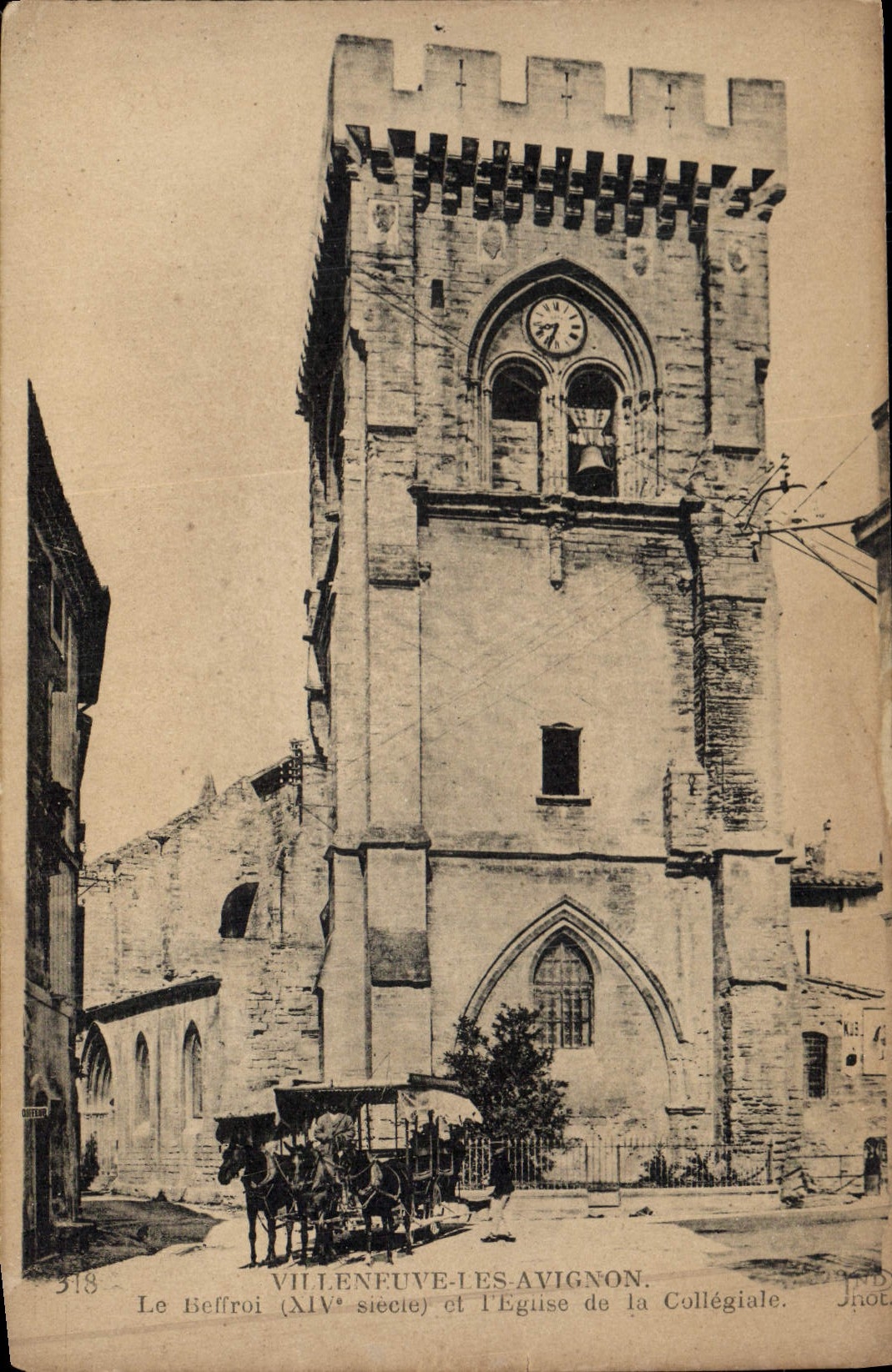 Villeneuve-lès-Avignon — The Bell Tower (14th Century) and the Collegiate Church — Jhot.