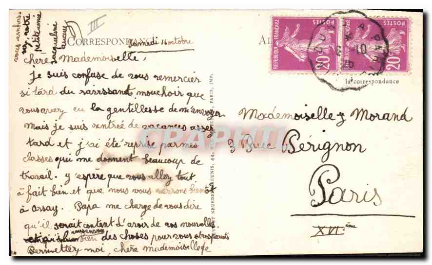 CPA Villeneuve les Avignon Le Fort Saint Andre  — Verso