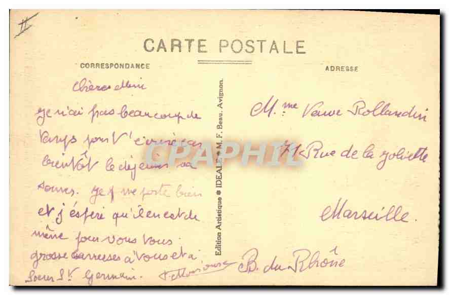 CPA Villeneuve les Avignon Gard Cour de l'Ancen Palais du Cardinal de Thury  — Verso