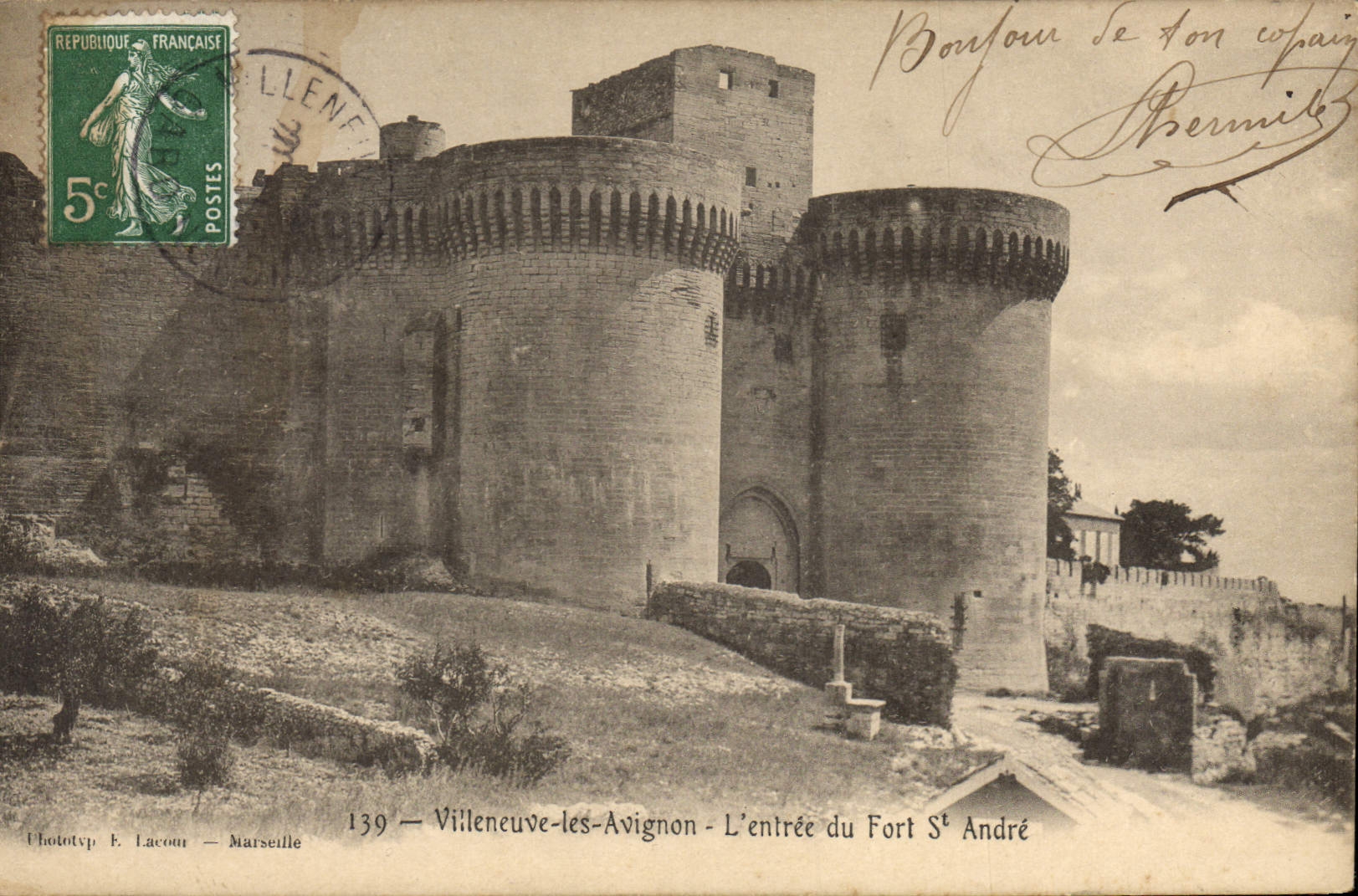 Villeneuve-lès-Avignon — L'entrée du Fort Saint-André — Phototyp. E. Lacour — Marseille, n°139
