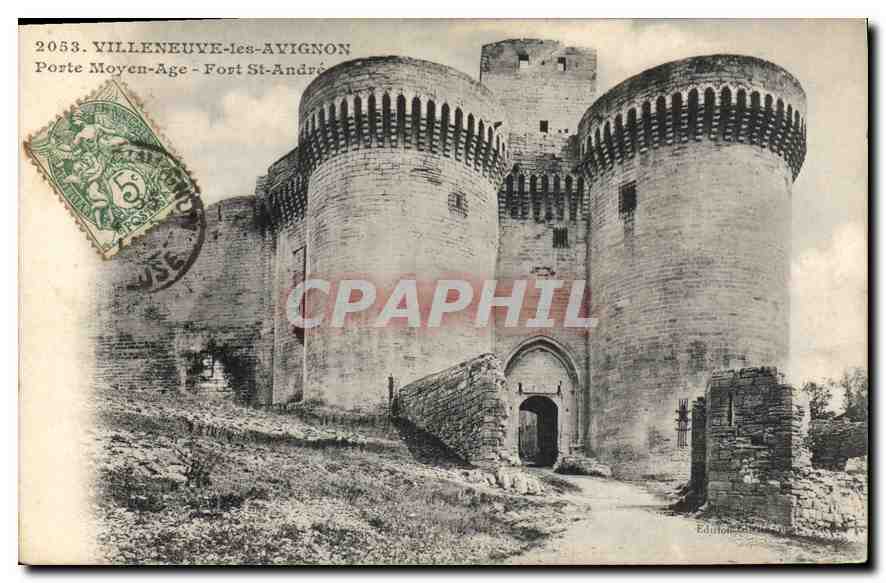 CPA Villeneuve les Avignon Porte Moyen Age Fort St Andre 