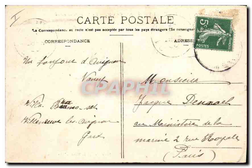 CPA Villeneuve les Avignon Le Fort St Andre  — Verso