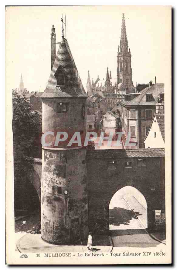 CPA Mulhouse Le Bollwerk Tour Salvator XIV siecle 