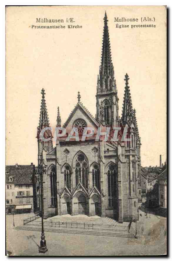 CPA Mulhouse Als Eglise protestante 