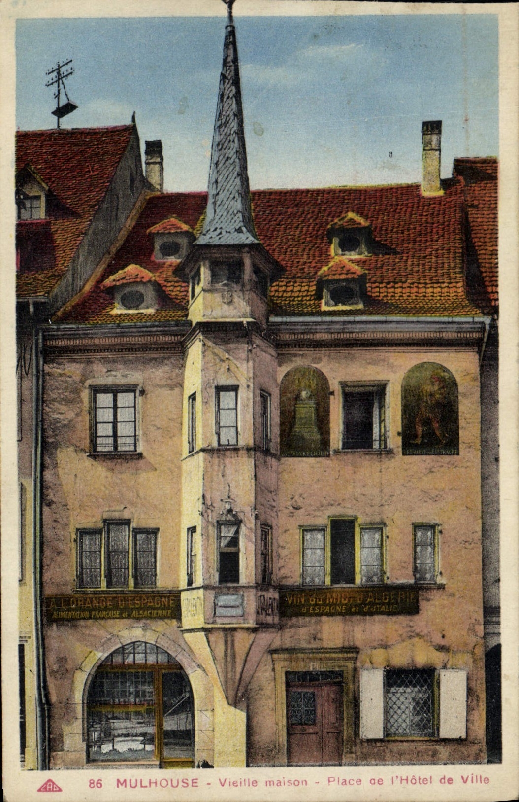 CPA Mulhouse Vieille maison Place de l'Hotel de Ville 