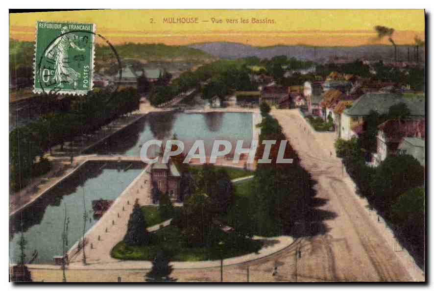 Mulhouse — Vue vers les Bassins — J. Weber, éditeur