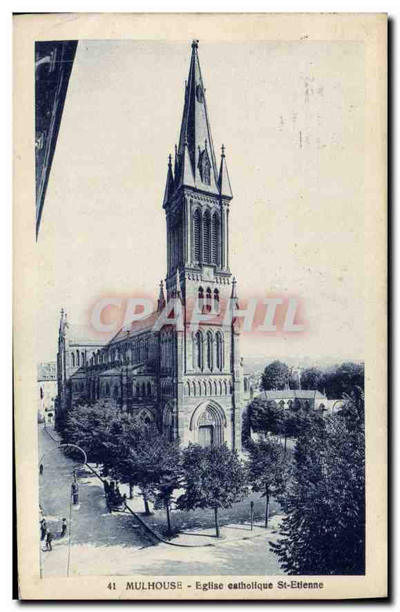 CPA Mulhouse Eglise catholique St Etienne 