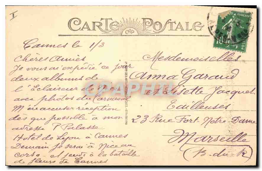 CPA Cote d'Azur L'Esterel Etude  — Verso