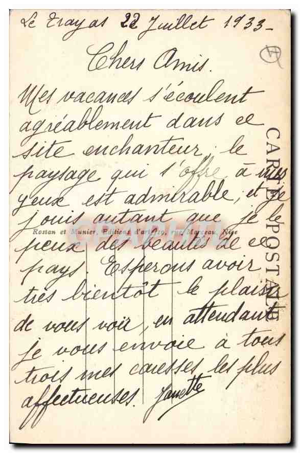 CPA Le Trayas Var  — Rückseite