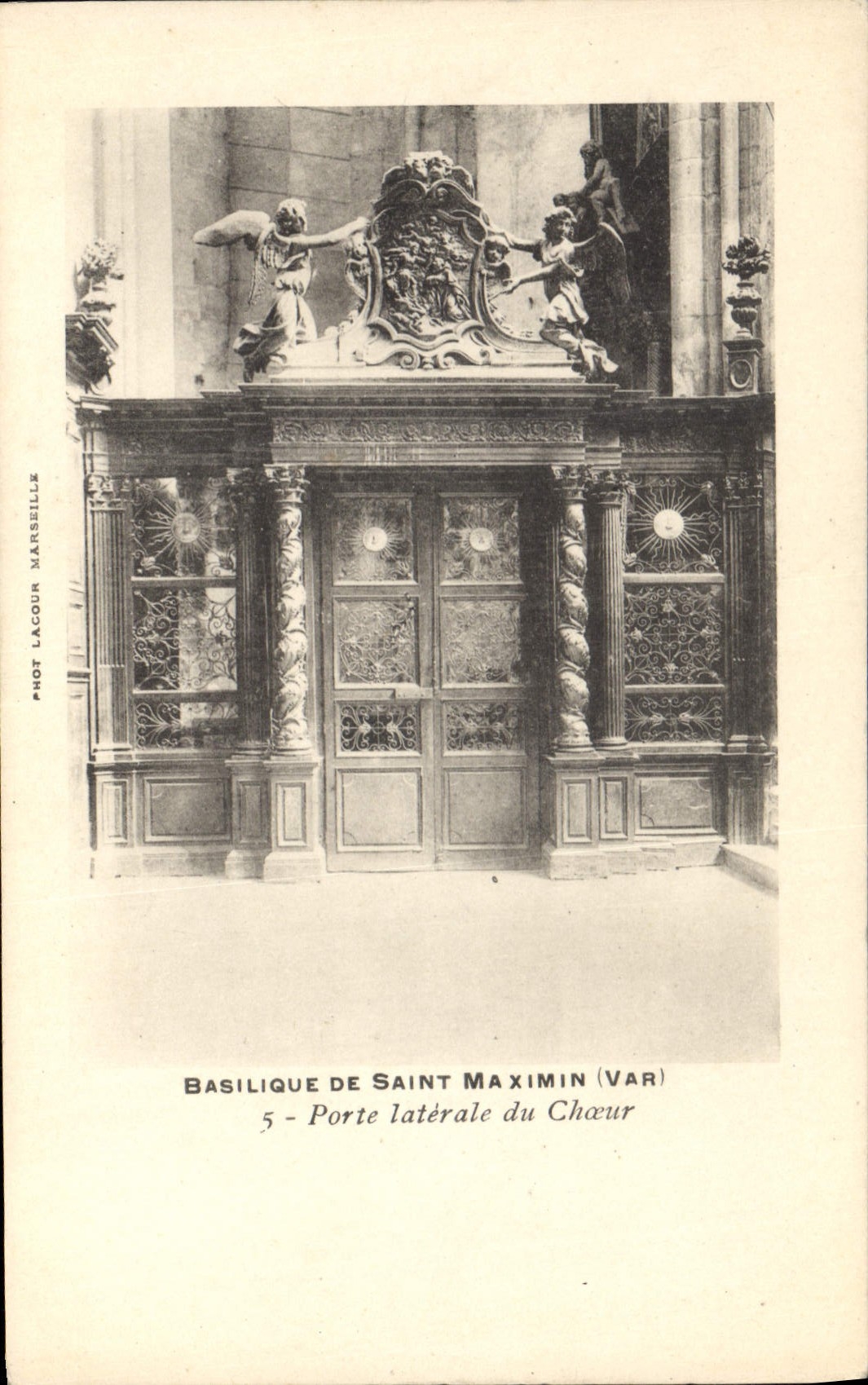 Basilique de Saint Maximin (Var) — Porte latérale du Chœur — Phot. Lacour, Marseille