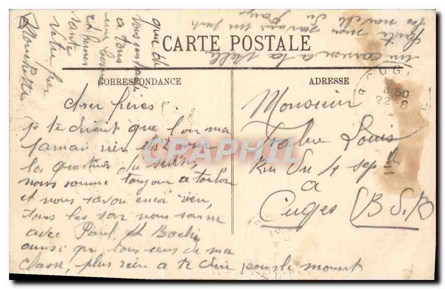 CPA Le Mourillon Vue vers le Cap Brun  — Rückseite