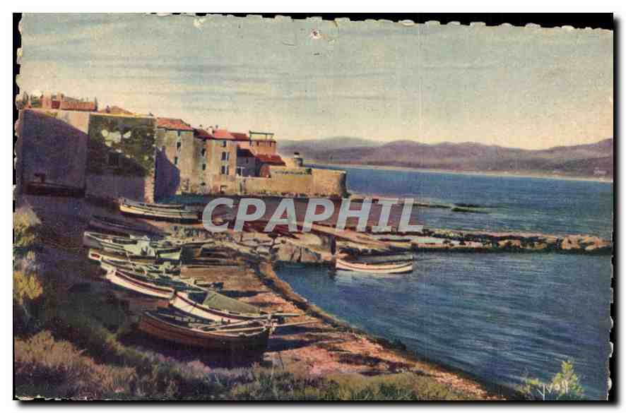 CPA Cote d'Azur Saint Tropez Var Port des Pecheurs Dans le fond le Massif de l'Esterel 