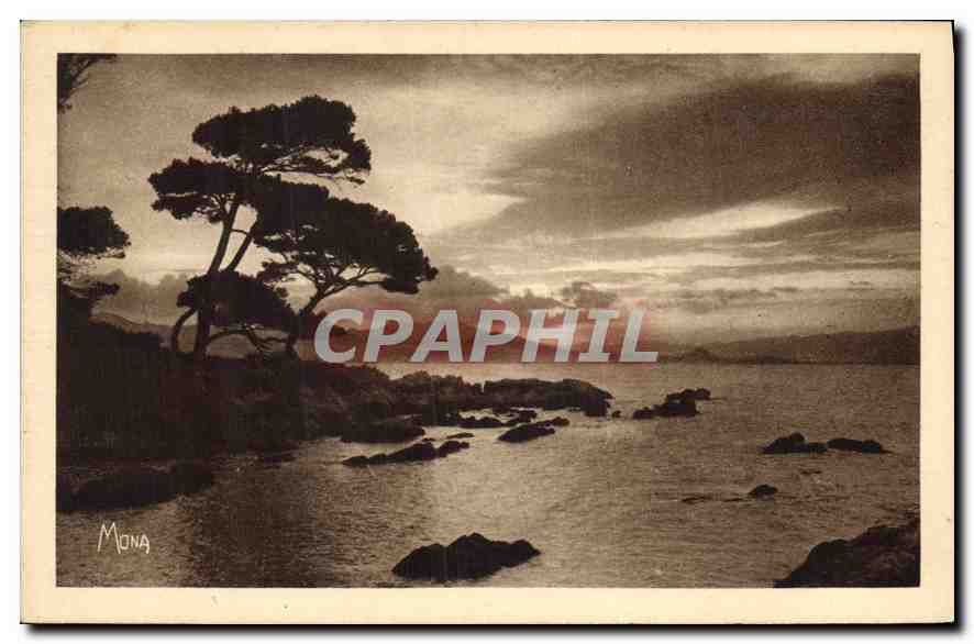 CPA Ile Saint Honorat Un coucher de soleil vu de Lerins 