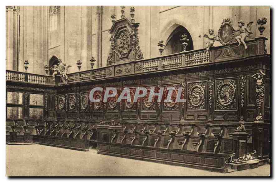 CPA Basilique de St Maximin Var Partie des Stalles Cote gauche 