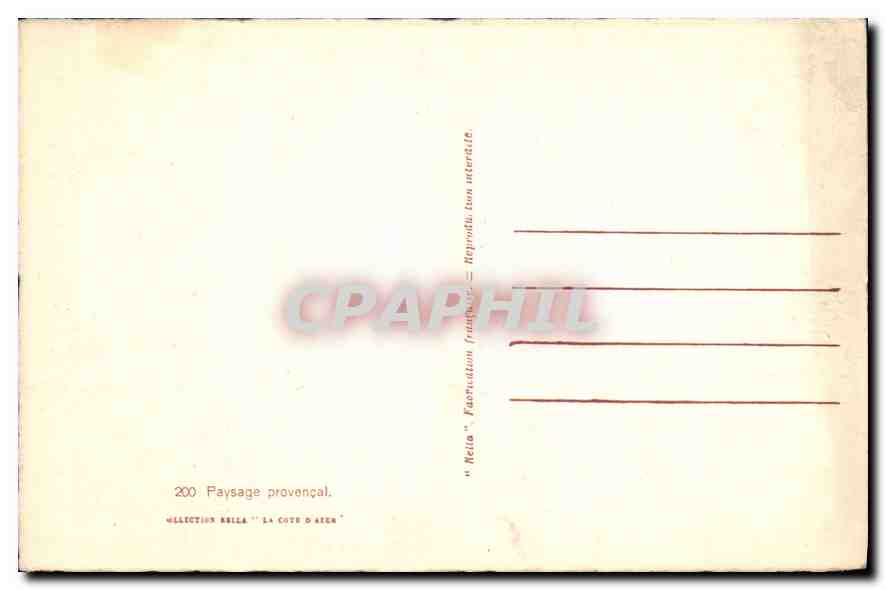 CPA Paysage provencal  — Rückseite