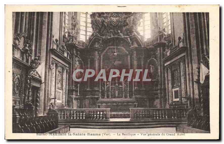 CPA Saint Maximin la Sainte Baume Var La Basilique Vue generale du Grand Autel 