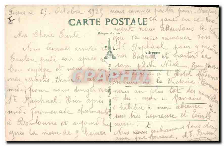 CPA Saint Raphael Var Le Boulevard Felix Martin  — Rückseite