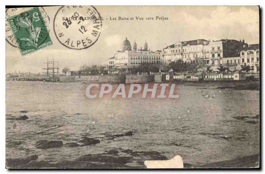 CPA Saint Raphael Les Bains et Vue vers Frejus 