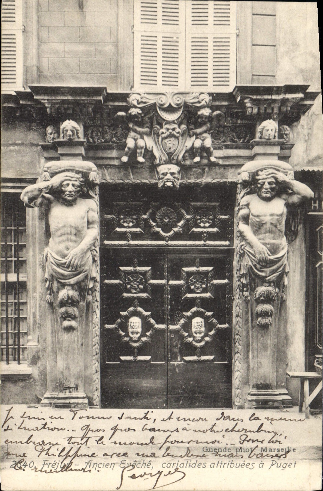 CPA Frejus Ancien Eveche cariatides attributes a Puget 