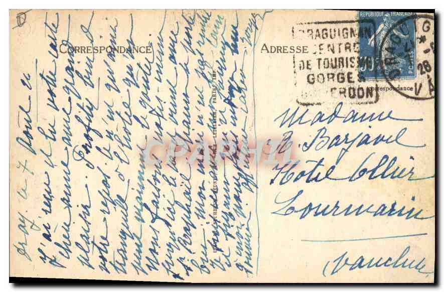 CPA Draguignan Le Bassin et la Poste Sus sentiers longeant les cretes sauvages ou nichent les goelan — Rückseite