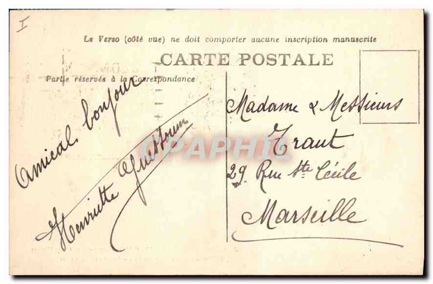 Côte d'Azur - Toulon - Route du Cap Brun — bord de mer — éditeur Pasteur — Verso