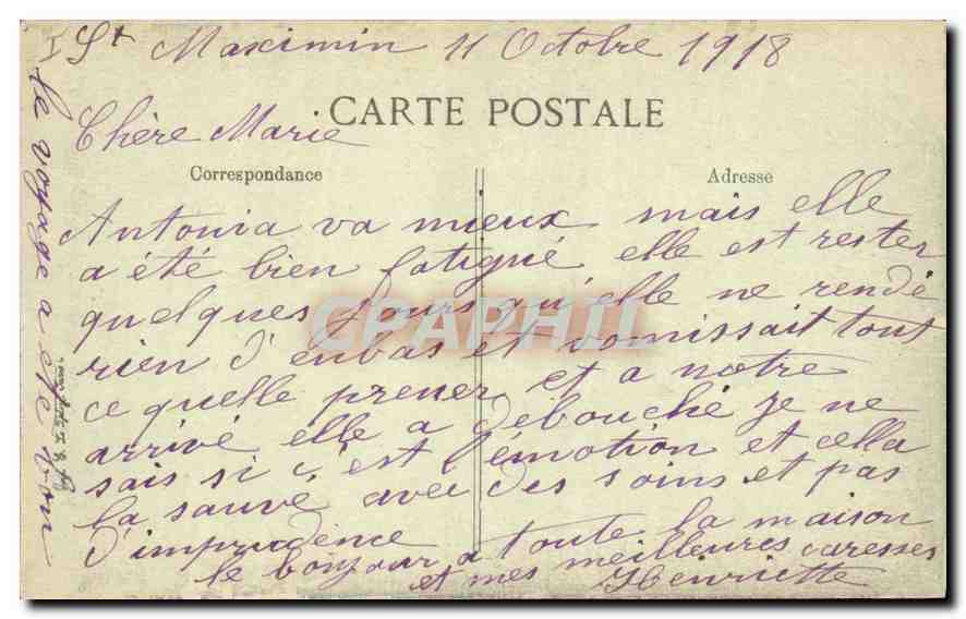 CPA Saint Maximin Relique de Sante Madelaine  — Verso